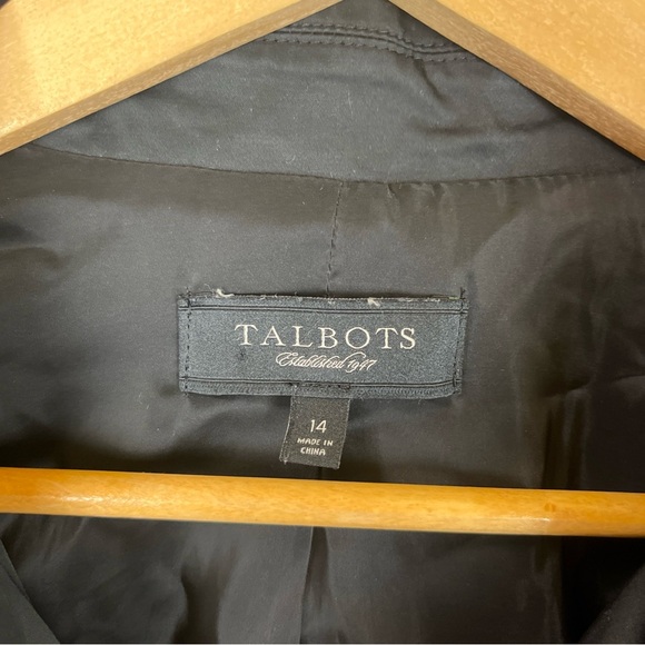 Talbots Jacket Womens 14 Black Cotton Blend 3/4 Sleeve Lined Snap Front- 2206* - Picture 8 of 12